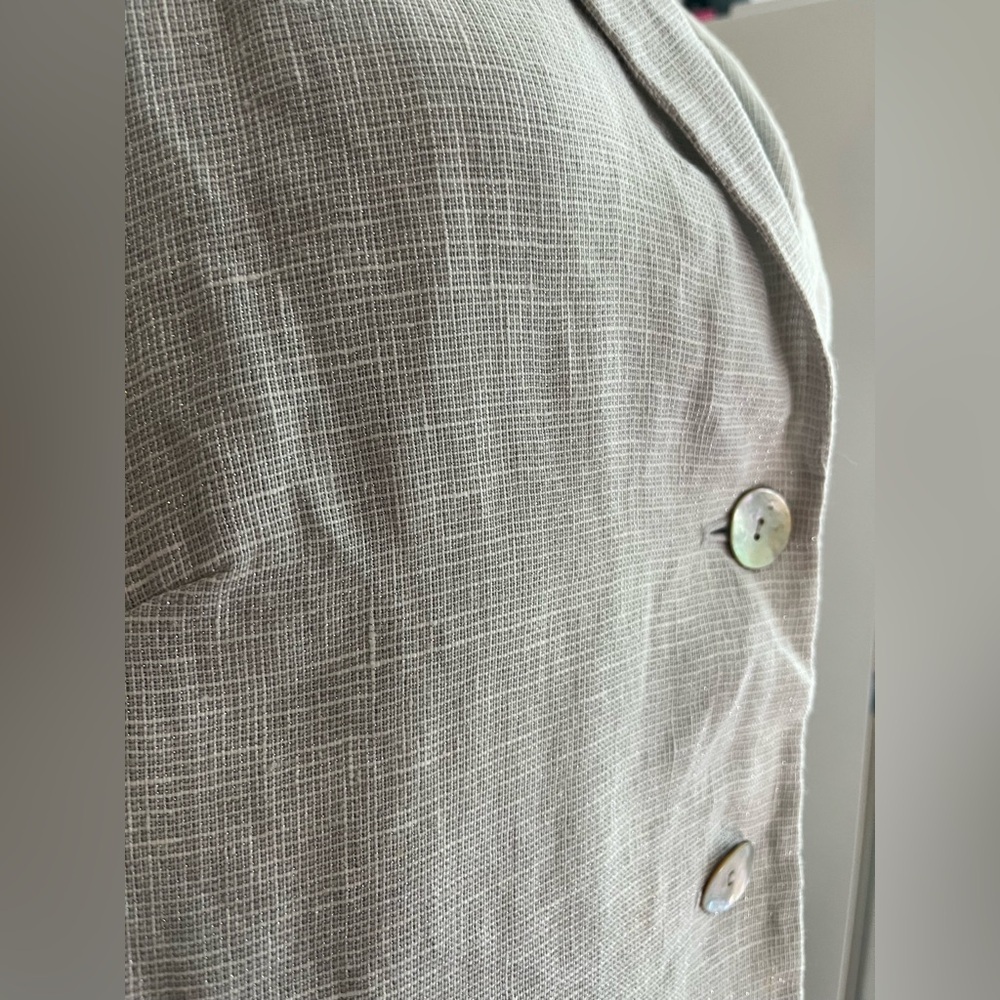J. Jill Cream Blazer size medium Linen Blend - Picture 5 of 12